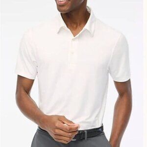 NWT J.Crew Factory Men's Sz M White Performance Polo Shirt Stretchy Breathable